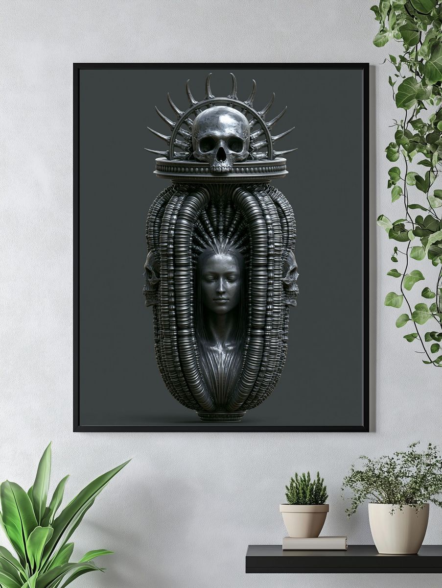Gothic Skull Sculpture Poster. — room view 4