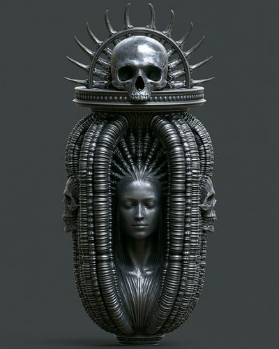 Gothic Skull Sculpture Poster. poster