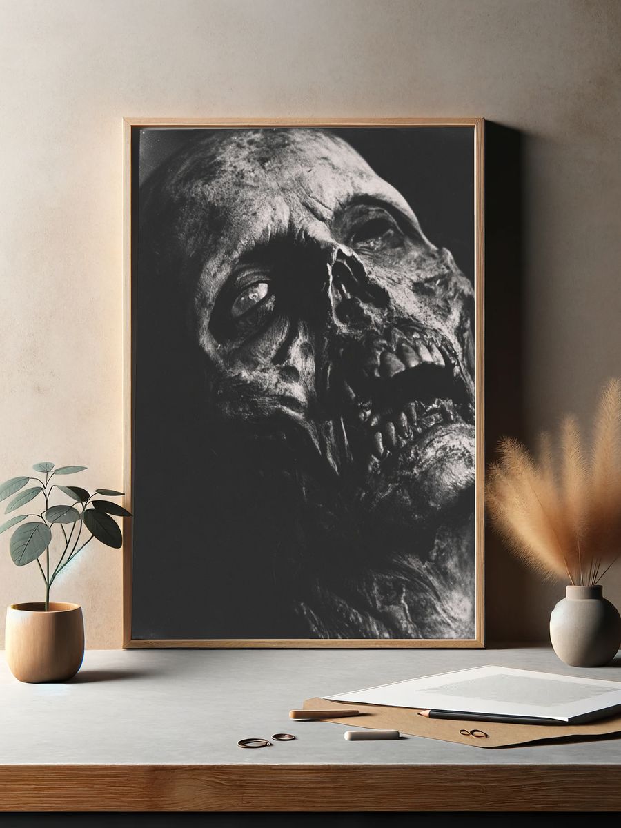 Gothic Skull Portrait Print. — room view 2