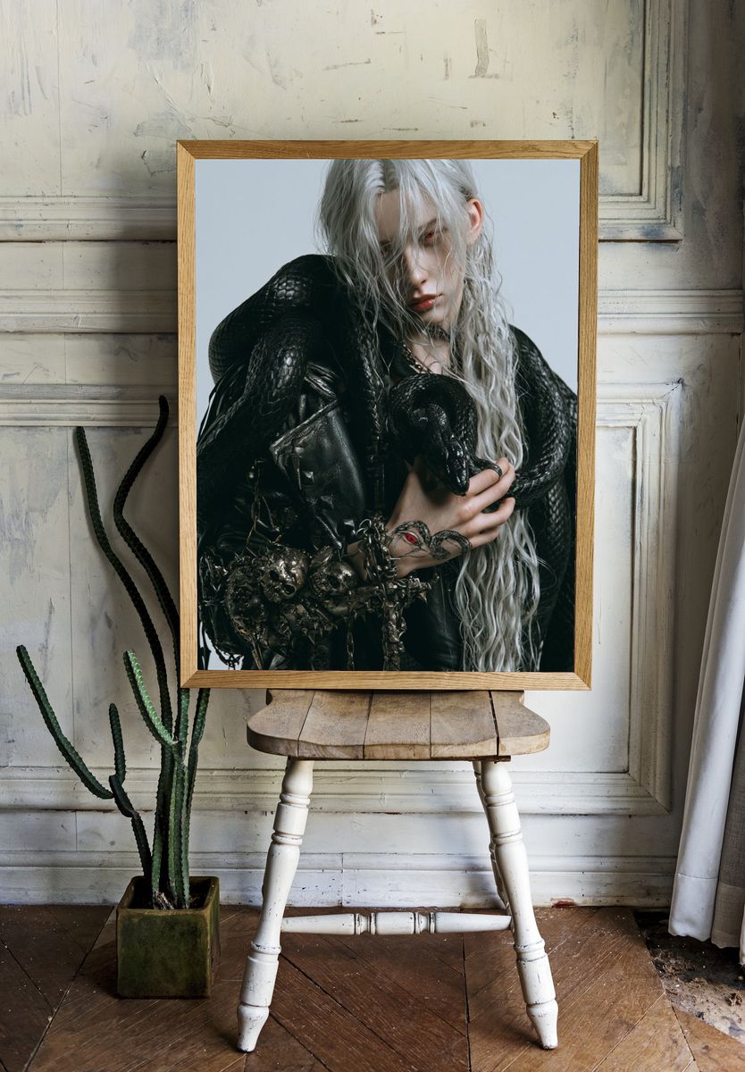 Gothic Serpent Portrait Print. room preview