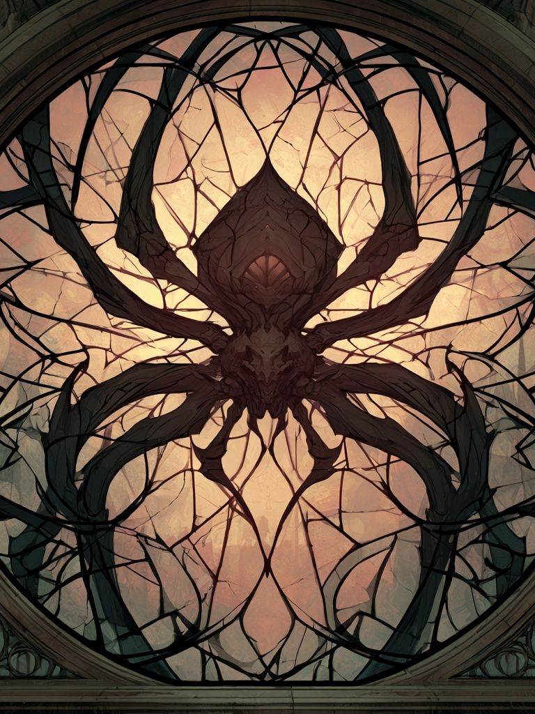 Gothic Spider Stained Glass Poster. poster detail