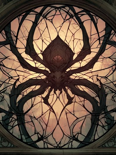 Gothic Spider Stained Glass Poster.