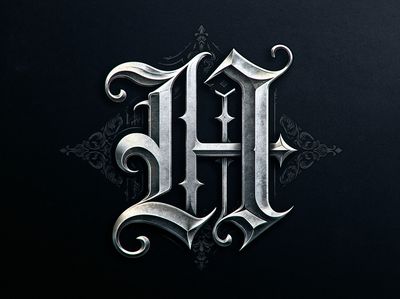 Gothic Monogram Typography Poster.