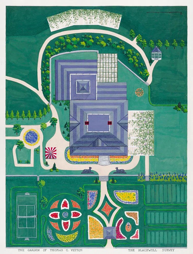 The Garden of Thomas C. Veitch — Vintage Print. poster detail