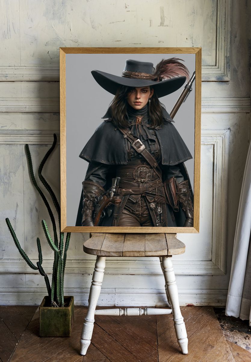 Gunslinger Portrait Photography Poster. — room view 1
