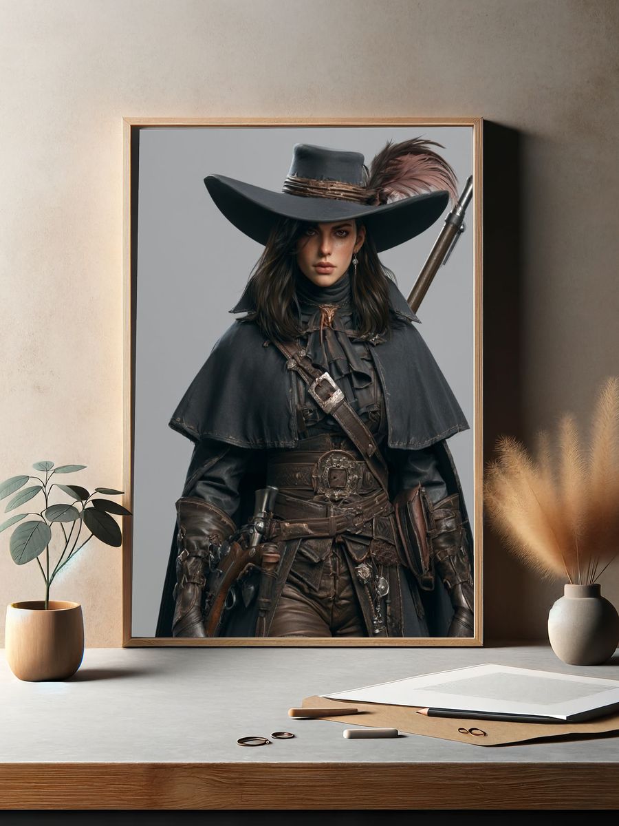 Gunslinger Portrait Photography Poster. — room view 2