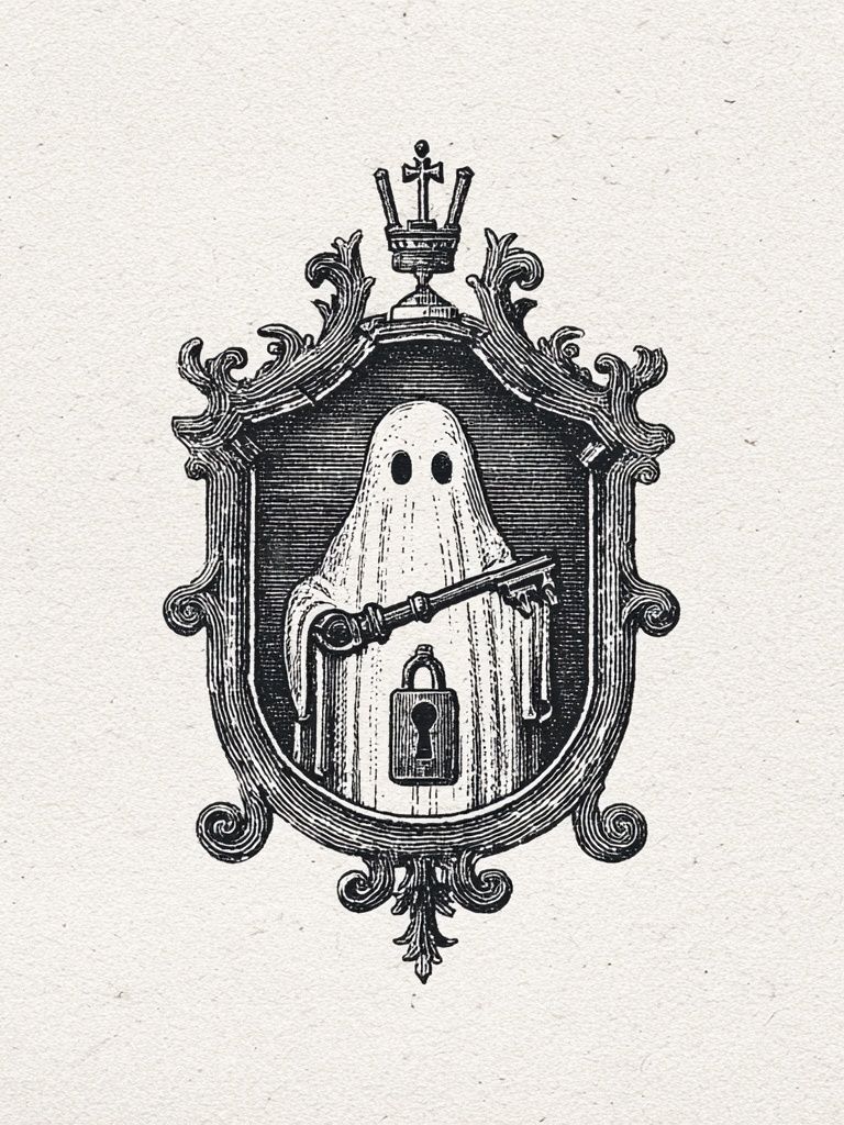 Ghostly Guardian — Vintage Print. poster — vintage art
