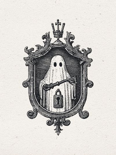 Ghostly Guardian — Vintage Print