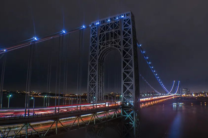 George Washington Bridge — Night Photography Print. poster detail