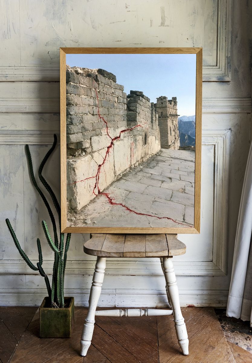 Great Wall Cracks Photography Poster. room preview