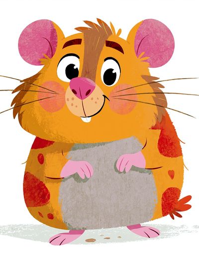 Cute Hamster Illustration Poster.