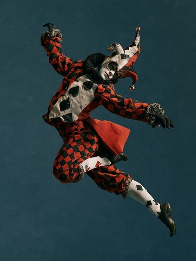 Harlequin Acrobat Photography Poster.