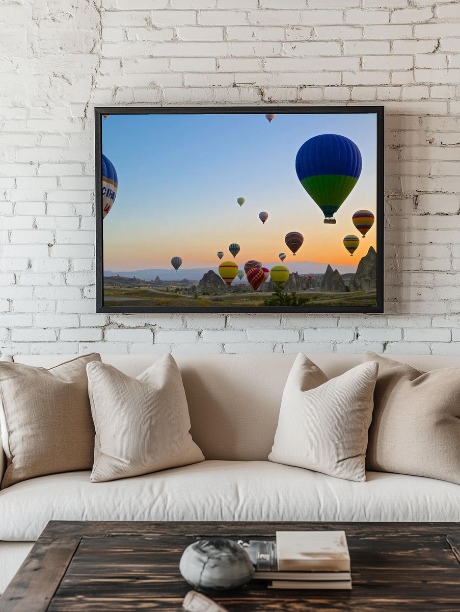 Colorful Hot Air Balloons at Sunrise Poster room preview