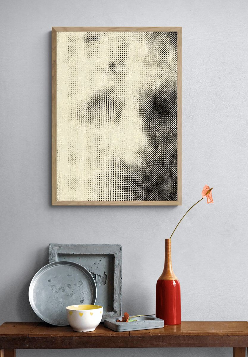 Halftone Texture Abstract Poster. — room view 3