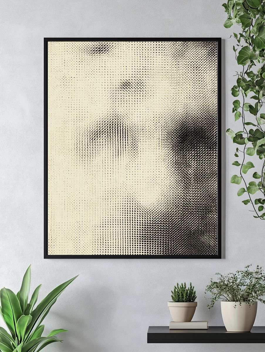 Halftone Texture Abstract Poster. — room view 4