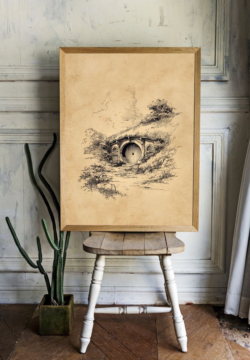 Hobbit Hole — Vintage Print room preview