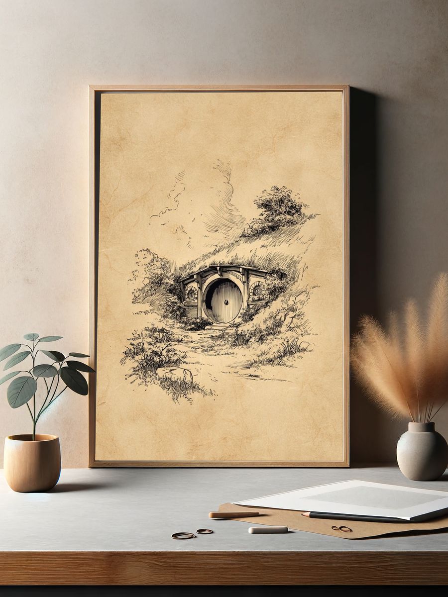 Hobbit Hole — Vintage Print. — room view 2