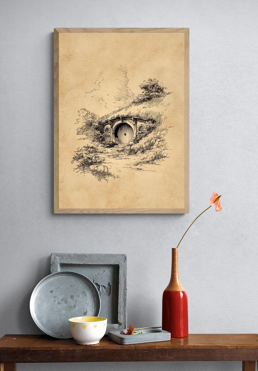 Hobbit Hole — Vintage Print. — room view 3