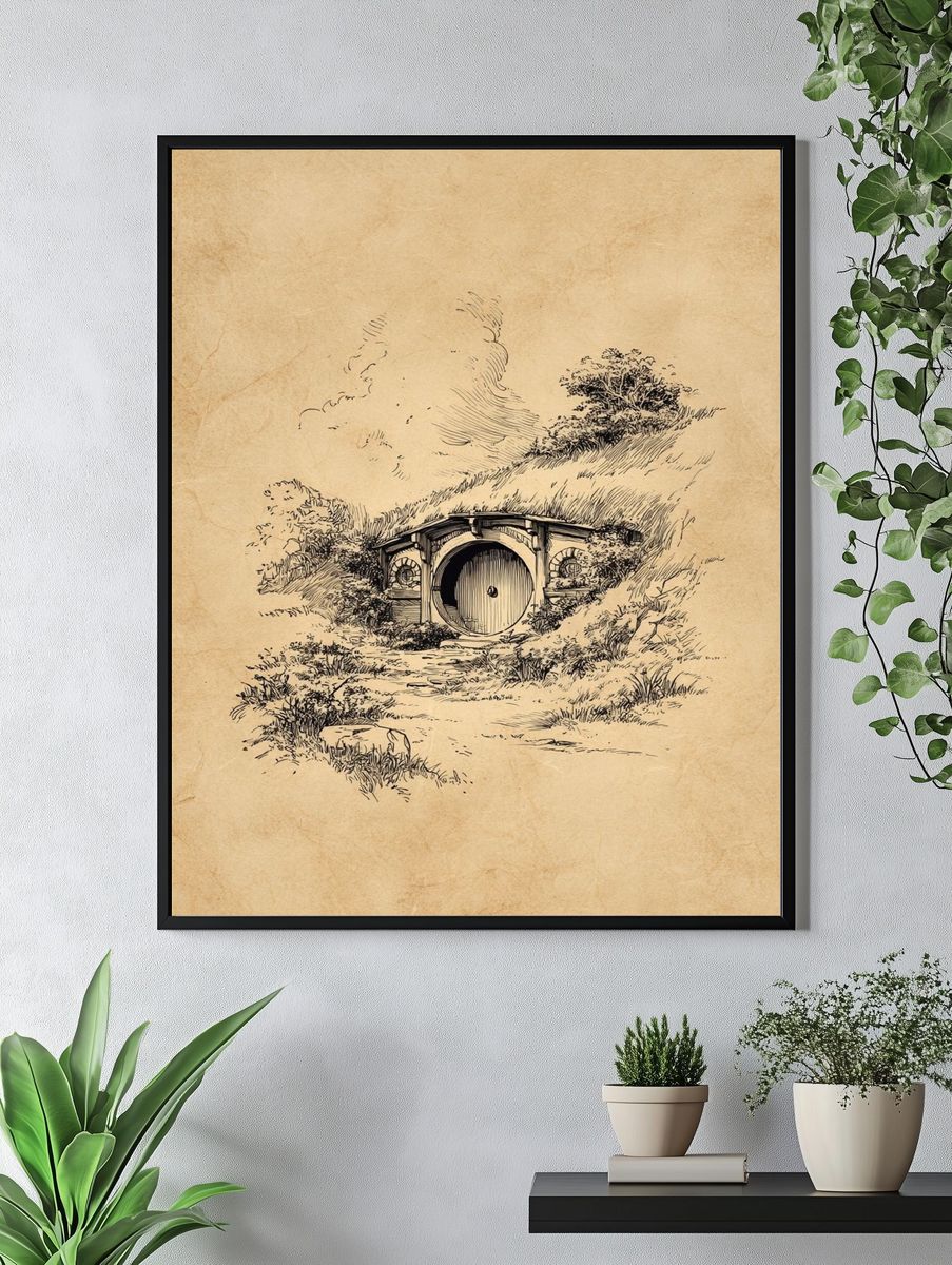 Hobbit Hole — Vintage Print. — room view 4