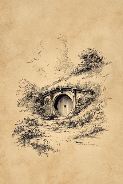 Hobbit Hole — Vintage Print