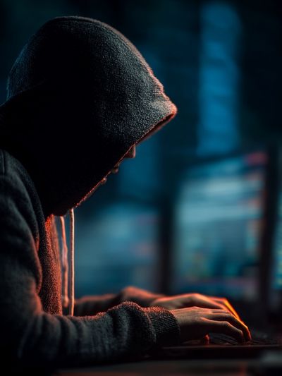 Hacker at Work — Digital Art Print. poster print