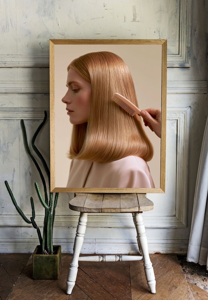 Elegant Hair Care Photography Poster. room preview