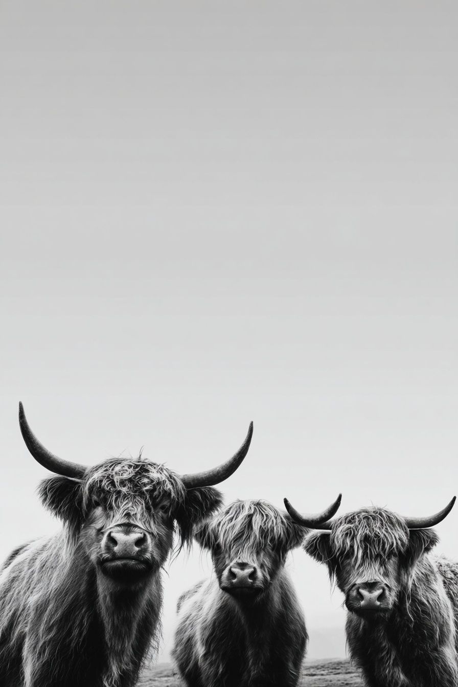 Highland Cattle Portrait Print. poster — animals art