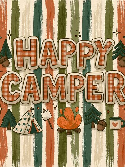 Happy Camper Typography Poster. poster