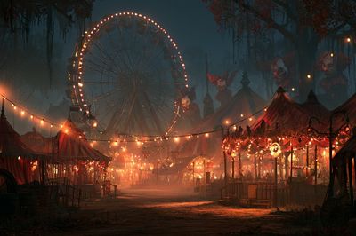 Haunted Carnival at Dusk Poster.
