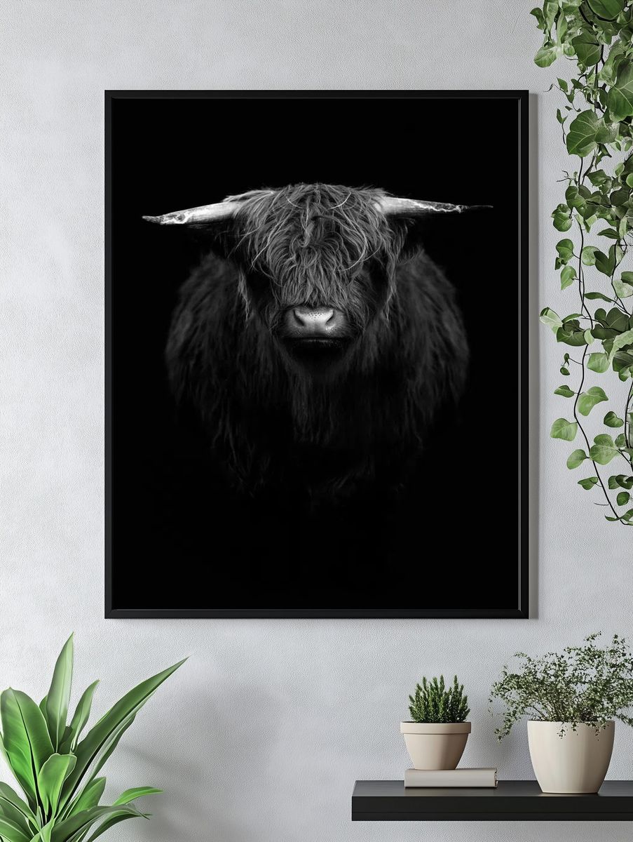 Highland calf black white. — room view 4