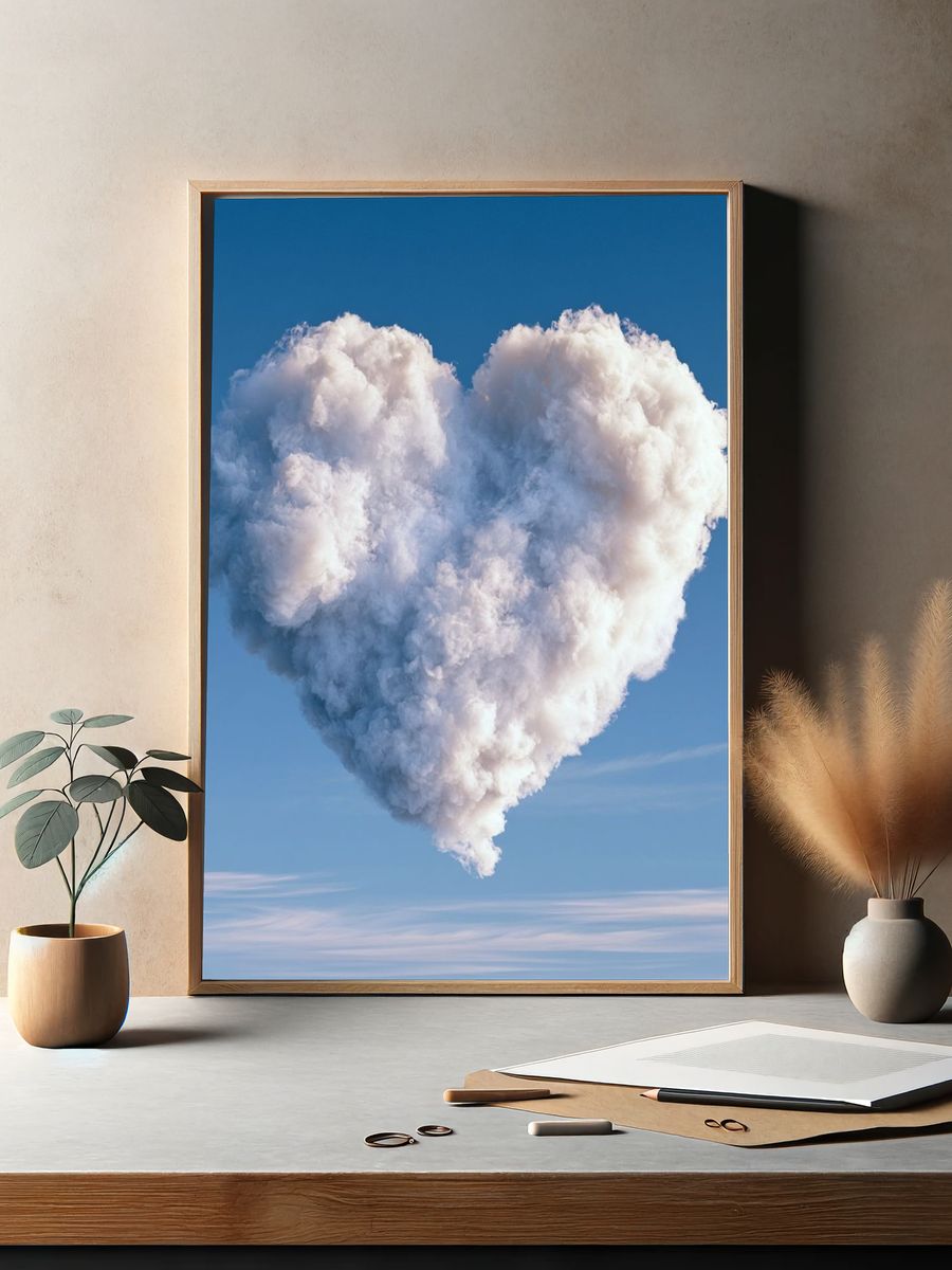 Heart Cloud Photography Poster. — room view 2