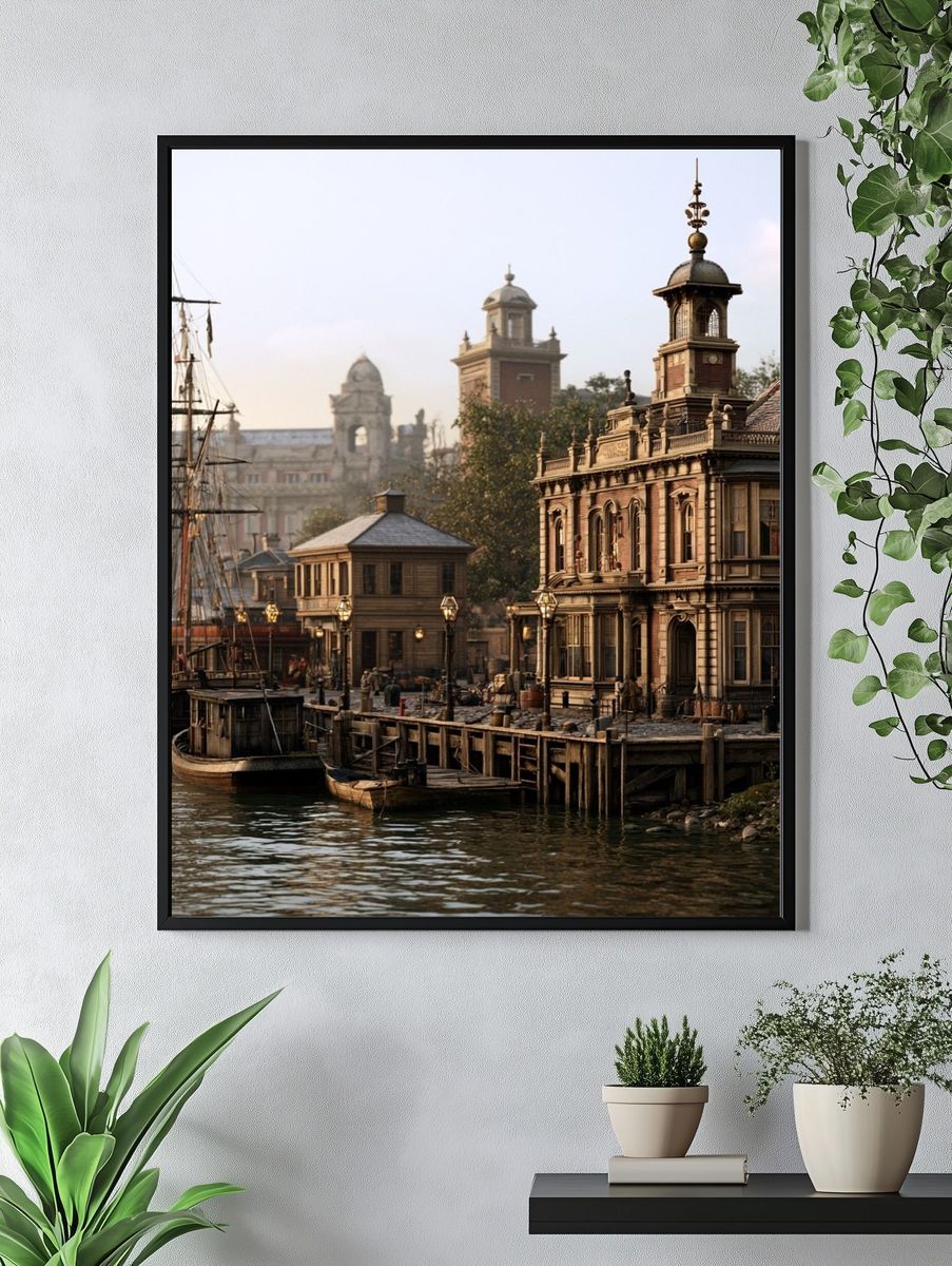 Harborfront Historic Cityscape Poster. — room view 4