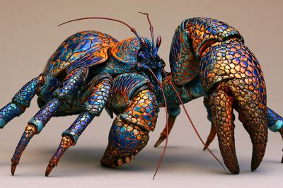 Colorful Hermit Crab Illustration Poster. poster