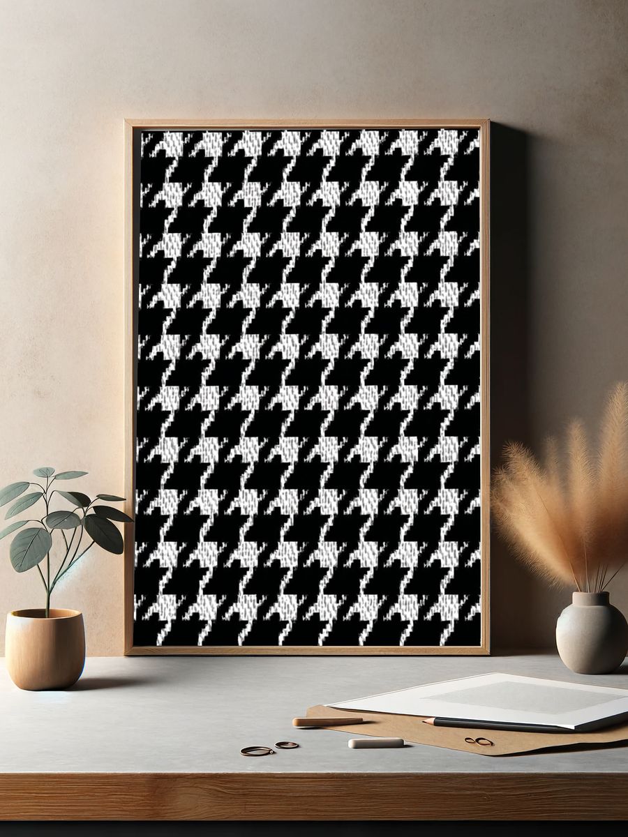 Houndstooth Pattern — Minimalist Print. — room view 2