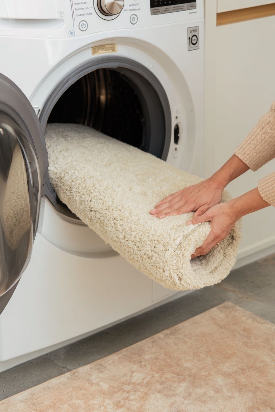 Washing a Cozy Rug — Home Decor Print. poster detail