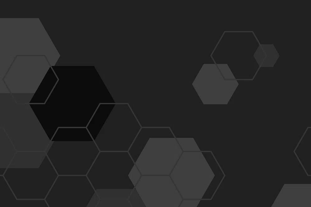 Black gray hexagon geometric pattern. poster — abstract art