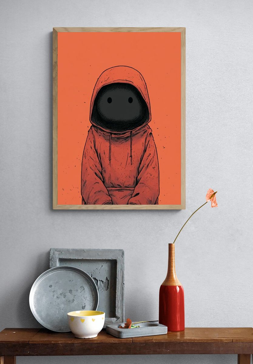 Hooded Figure Digital Art Print. — room view 3