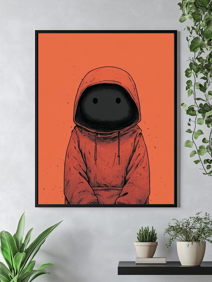 Hooded Figure Digital Art Print. — room view 4