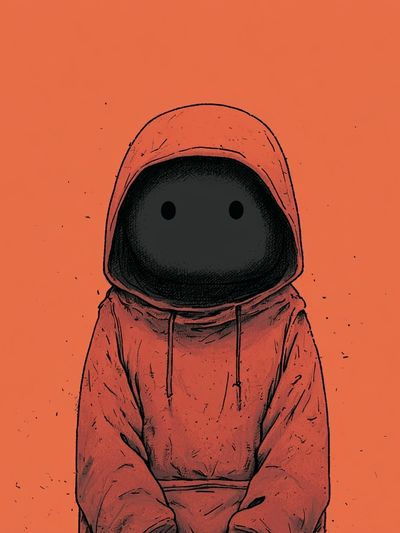 Hooded Figure Digital Art Print.