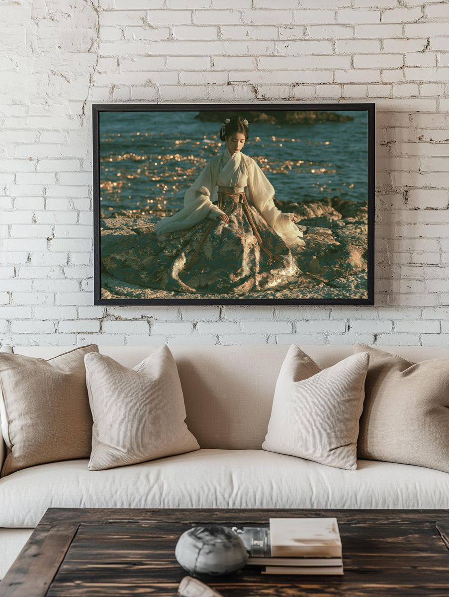 Hanfu Seaside Portrait Print. room preview
