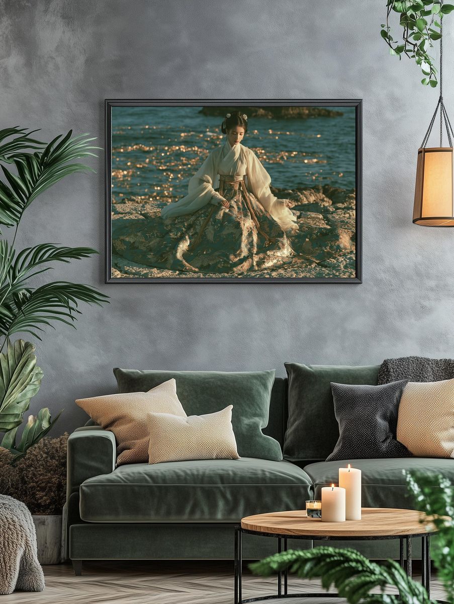 Hanfu Seaside Portrait Print. — room view 4