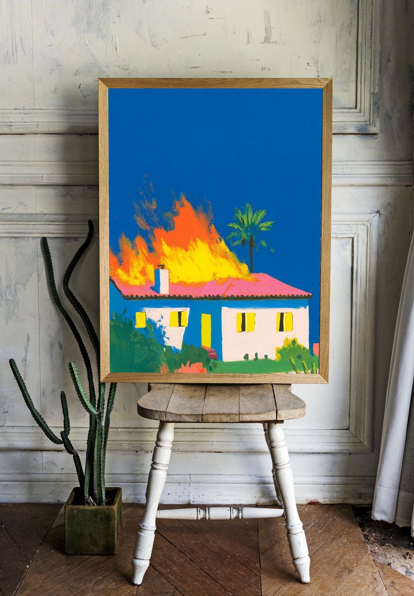 House on Fire — Contemporary Print. — room view 1
