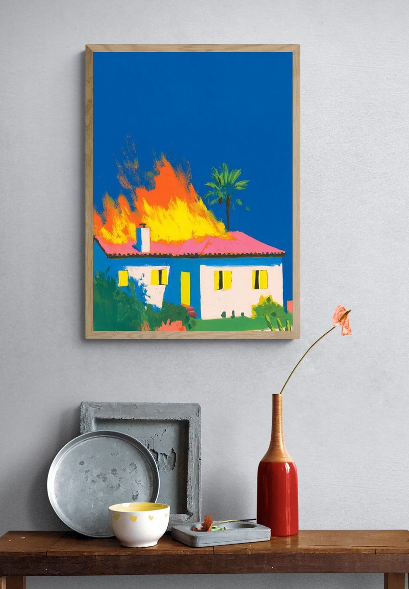 House on Fire — Contemporary Print. — room view 3