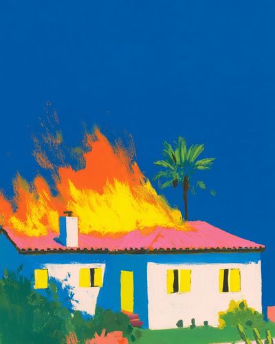 House on Fire — Contemporary Print. poster