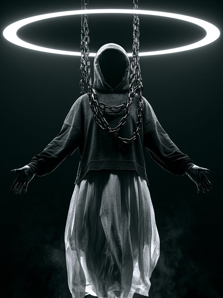 Hooded Figure Halo Poster. poster detail
