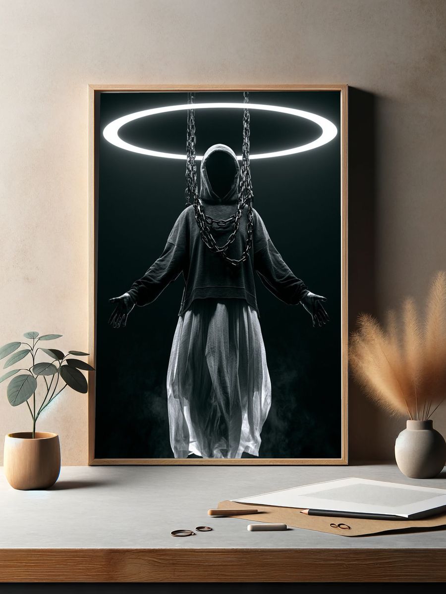 Hooded Figure Halo Poster. — room view 2