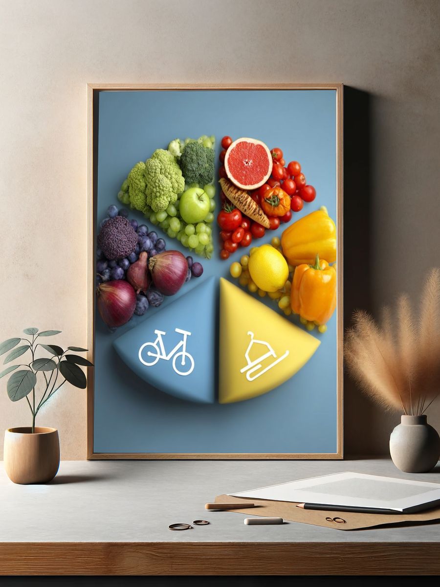 Healthy Food Wheel Illustration Poster. — room view 2