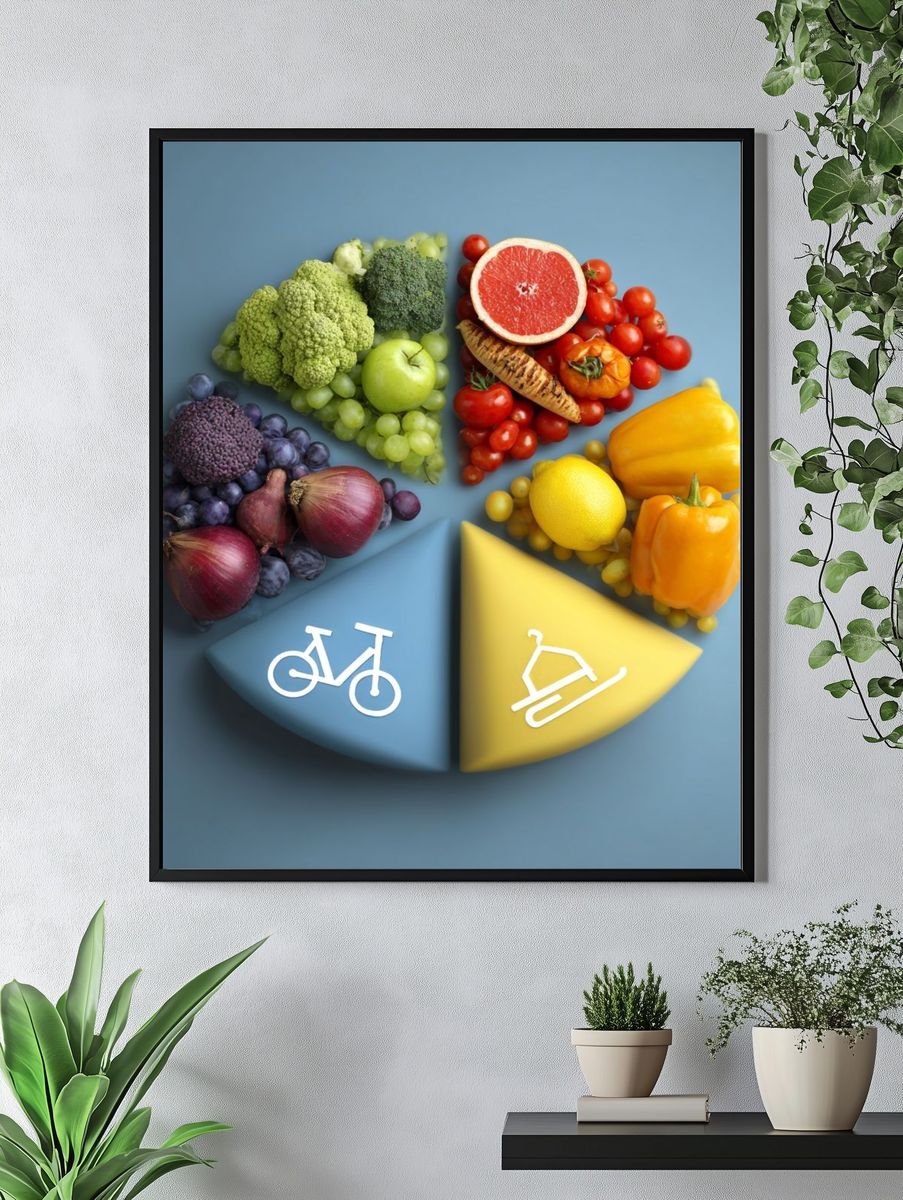 Healthy Food Wheel Illustration Poster. — room view 4