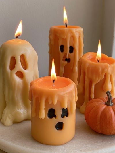 Halloween Ghost Candles Poster. poster