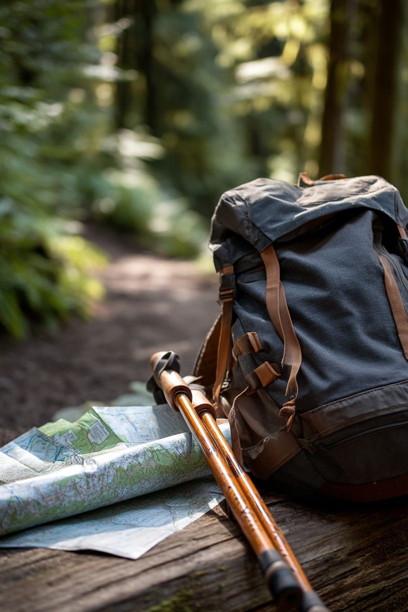 Hiking Gear in Nature — Photography Print. poster — photography art